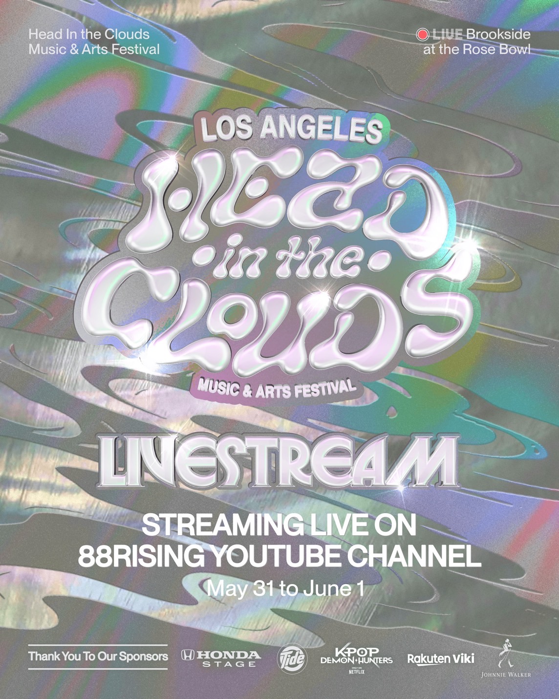 HEAD IN THE CLOUDS ประกาศถ่ายทอดสด LOS ANGELES FESTIVAL2025 วันที่ 31 พฤษภาคม และ 1 มิถุนายนนี้ พิเศษเฉพาะที่ช่อง YOUTUBE ของ 88RISING เท่านั้น