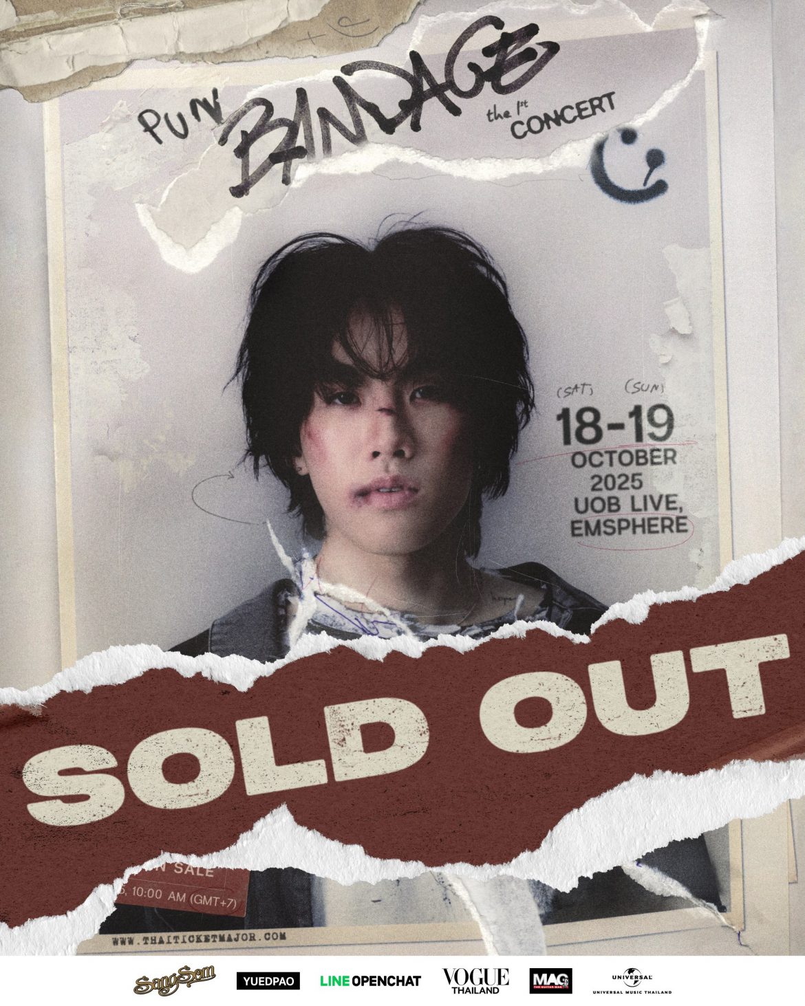 PUN ‘Bandage’ – The 1st Concert ประกาศ Sold Out! 2 รอบ กว่าหมื่นใบภายใน 30 นาที พร้อมขึ้น Trending ใน X อันดับ 1