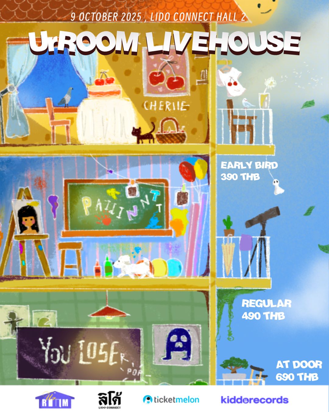 3 ศิลปิน พร้อมเสิร์ฟความสุข ในงานเล็กๆแบบอบอุ่น “UrROOM Playhouse”