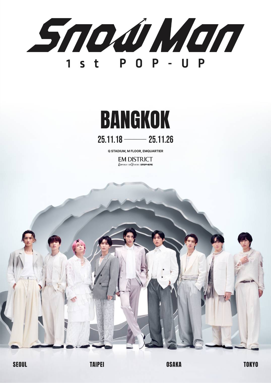 Snow Man เตรียมเปิด Pop-Up Store ครั้งแรกในประเทศไทย พฤศจิกายนนี้ ณ ศูนย์การค้าเอ็มควอเทียร์