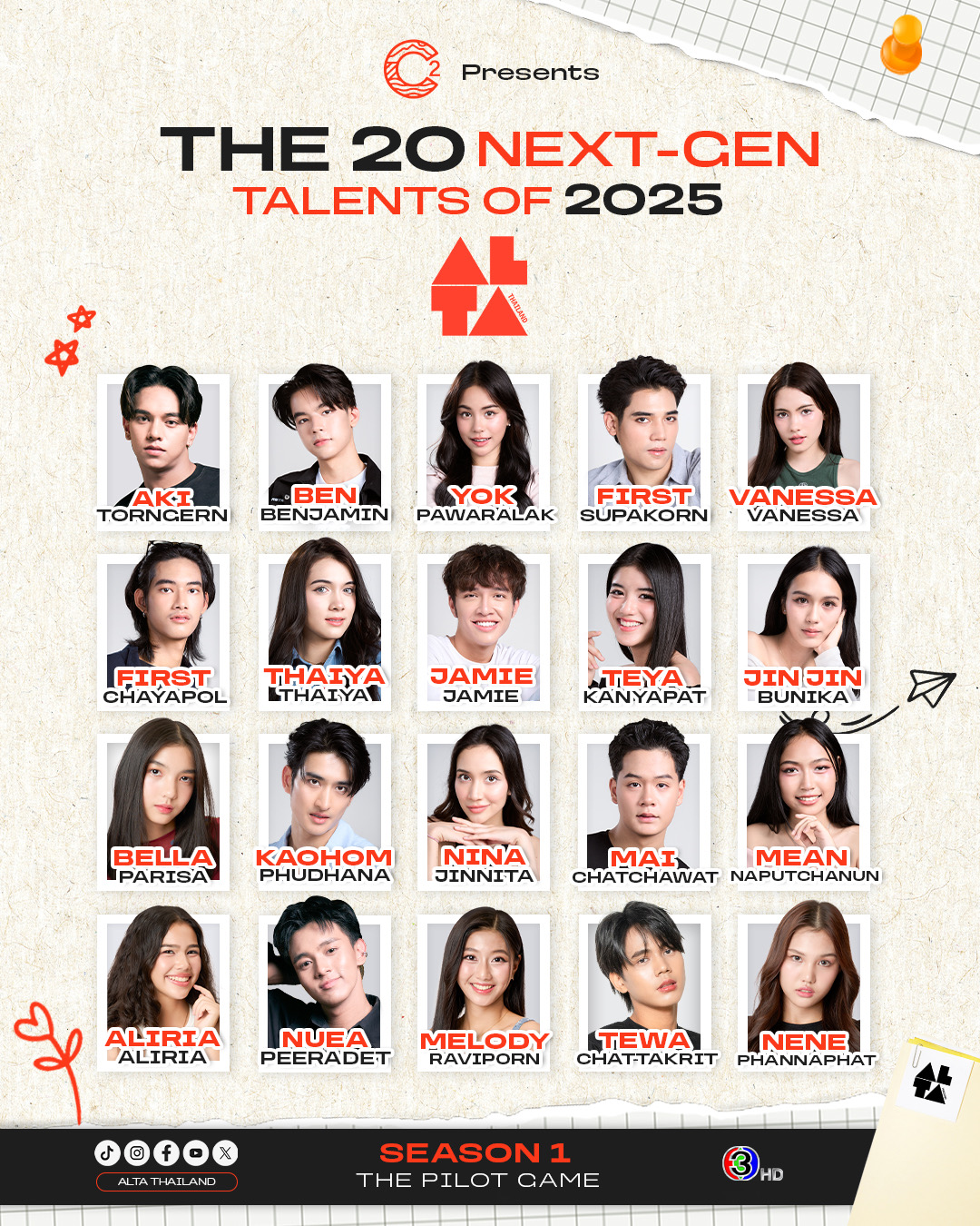 โลกต้องจำ! 3 ‘มือฉมัง’ ลงสนามปะทะไอเดีย “ปิ๊ก ฌาณฉลาด – ครูร่ม ร่มฉัตร – เจี๊ยบ นภัสริญญ์” รวมพลังปั้นคนรุ่นใหม่สู่ซีรีส์แนวตั้ง ผ่านเรียลลิตี้โชว์ ALTA THAILAND SEASON 1 – “THE PILOT GAME” พร้อมเปิดโฉมหน้า 20 ผู้เข้าแข่งขัน ศุกร์ที่ 7 พฤศจิกายนนี้ ทางช่อง 3